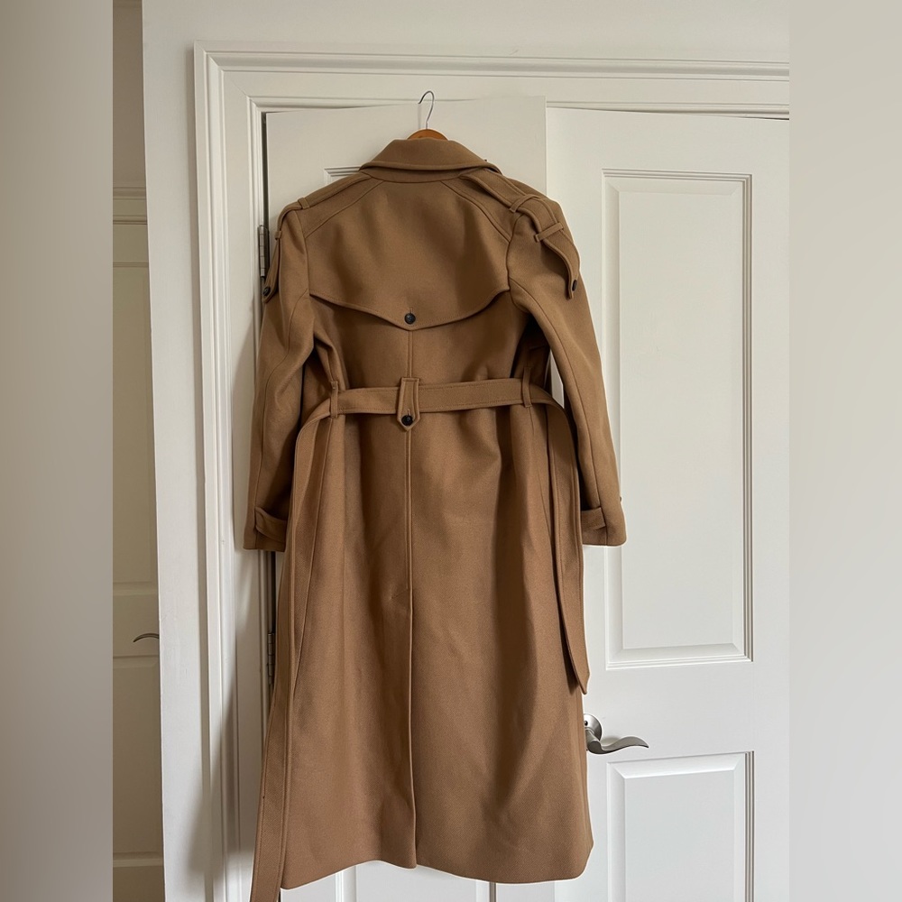 NWT Karen Millen Italian Manteco Wool Blend Self Tie Belted Trench Coat - Picture 7 of 13